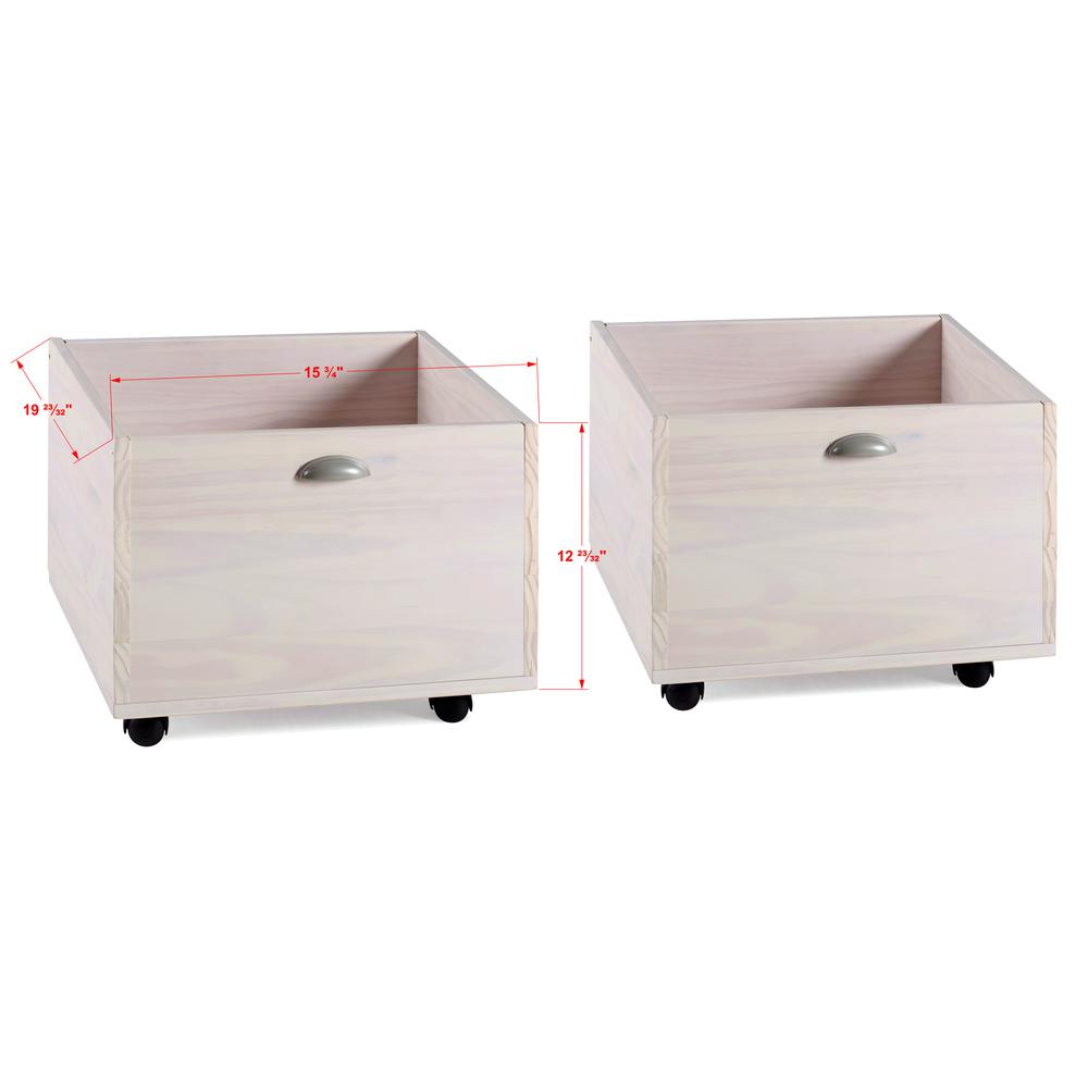 Twin Junior Low Loft Toy Box White Wash & Dark Grey (Set of 2)