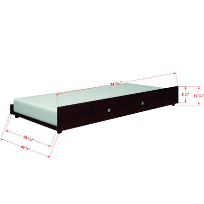 Twin Trundle Bed dark cappuccino finish