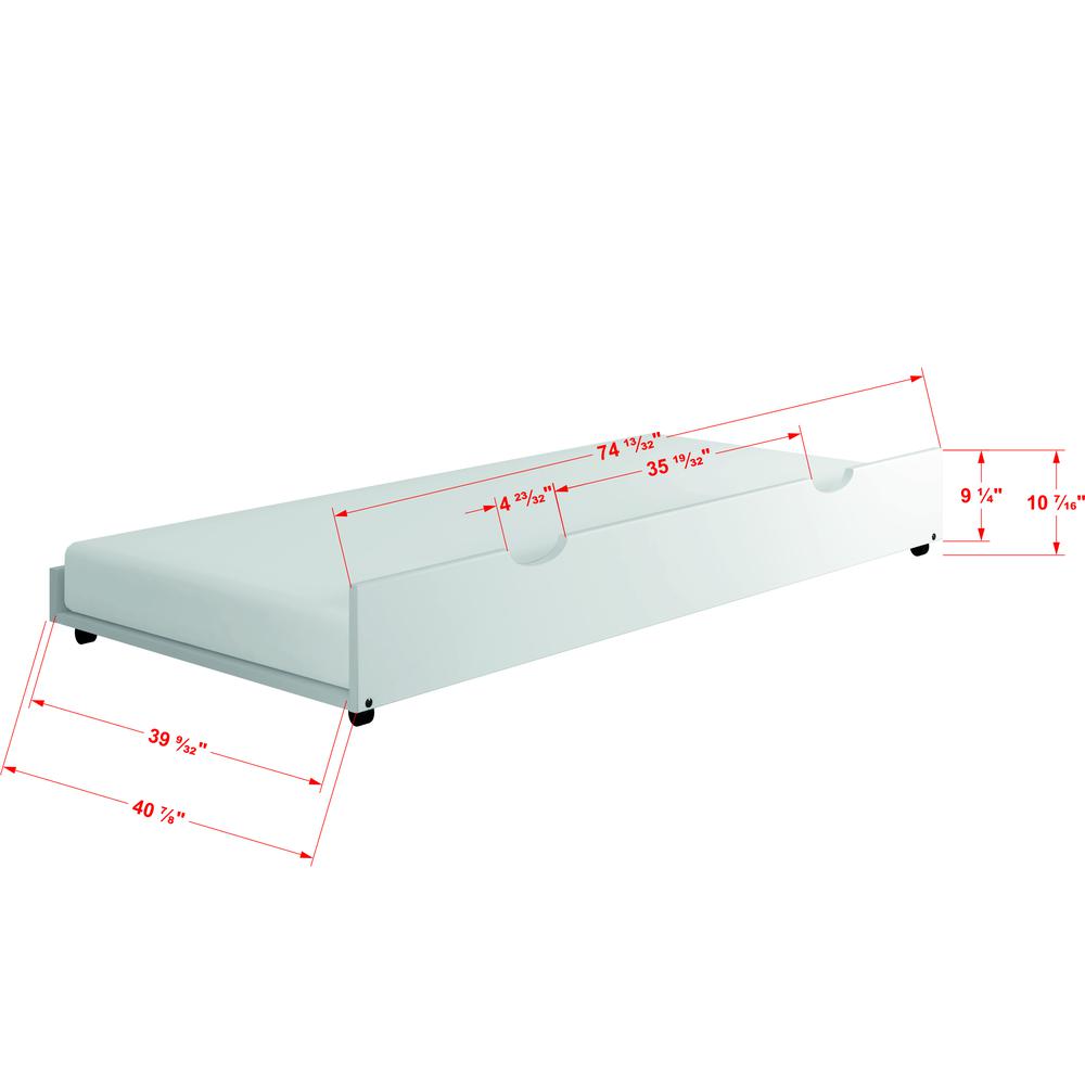 Twin Trundle (Only) in White