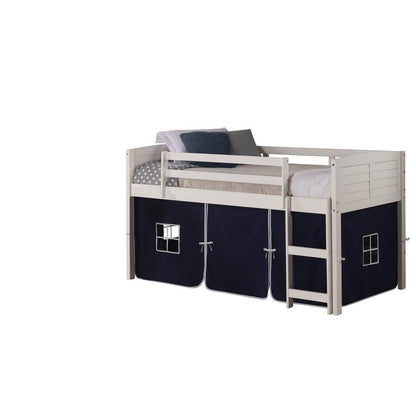 TWIN LOUVER LOW LOFT WHITE W/BLUE TENT