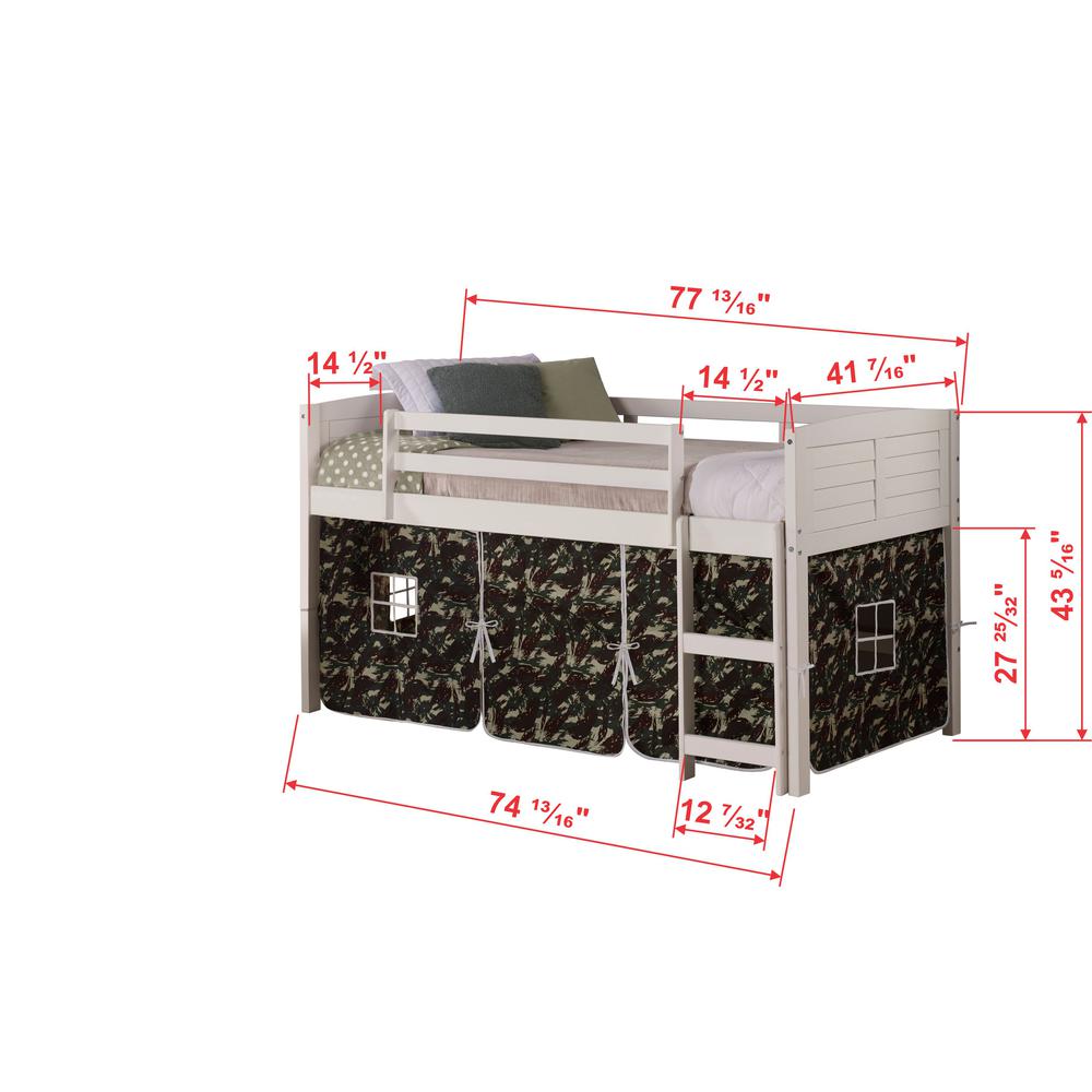 Twin Louver Low Loft White W/Camo Tent