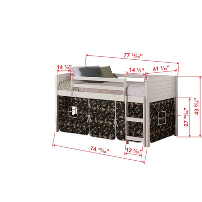 Twin Louver Low Loft White W/Camo Tent
