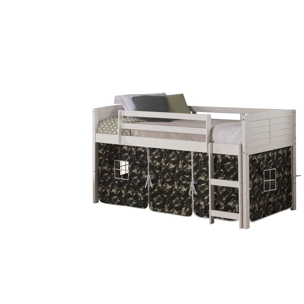 Twin Louver Low Loft White W/Camo Tent