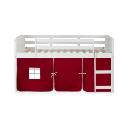 TWIN LOUVER LOW LOFT WHITE W/RED TENT