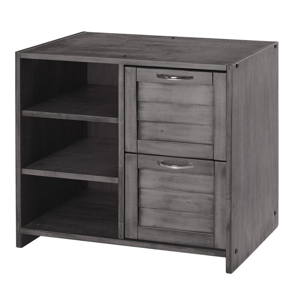 Louver 2 Drawer Chest/Shelves (Rta)