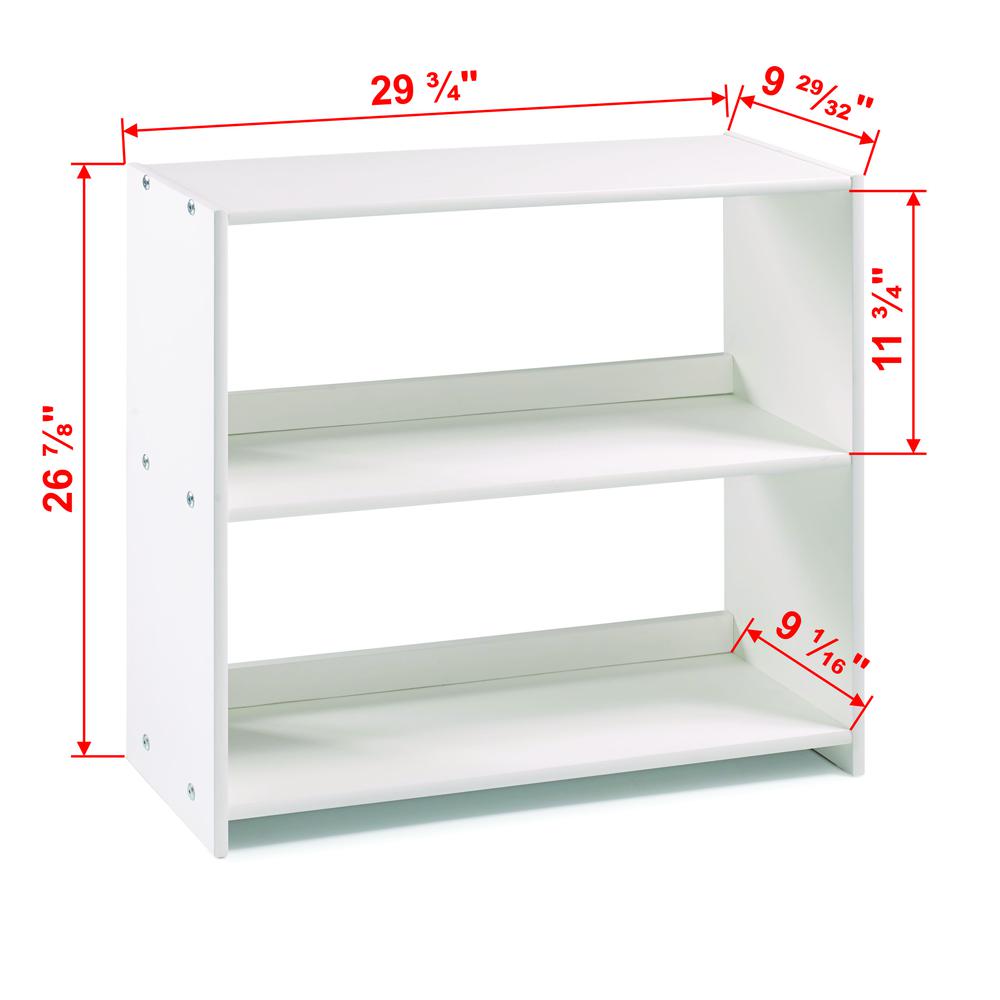 Louver Low Loft Small Bookcase White
