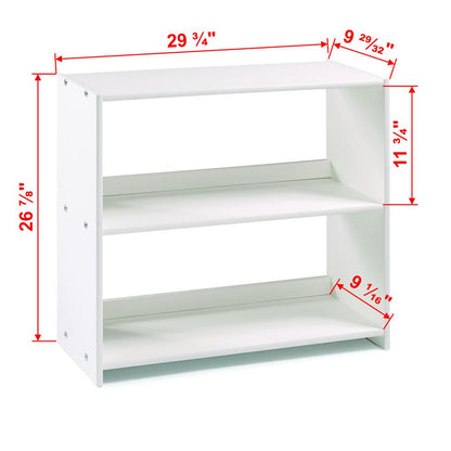 Louver Low Loft Small Bookcase White
