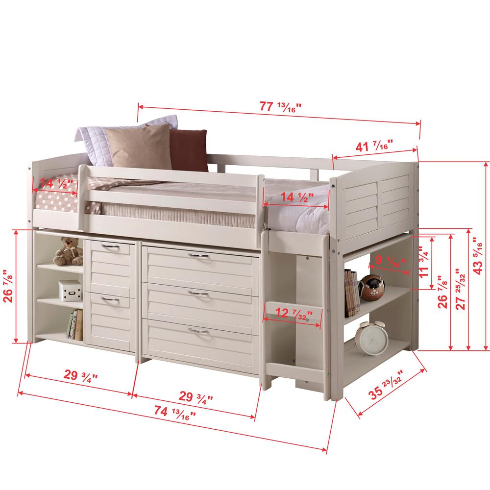 TWIN LOUVER LOW LOFT GROUP A - WHITE