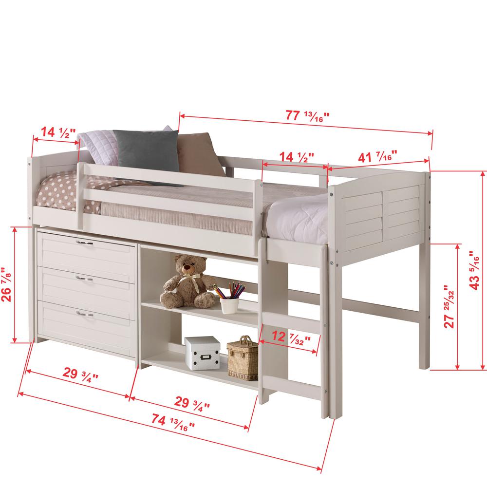 TWIN LOUVER LOW LOFT GROUP C - WHITE