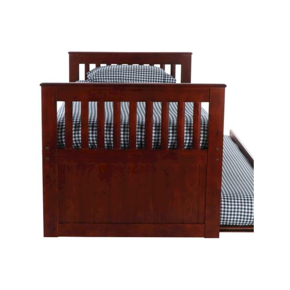 Twin Mission Rake Bed W/3 Drawer Elevation Kit And Twin Trundle