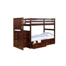 Twin/Full Mission Stairway Bunk Bed With Dual Underbed Drawers