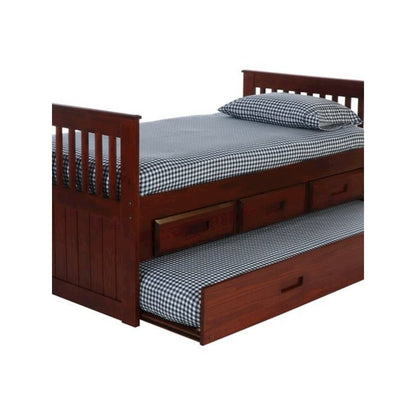 Twin Mission Rake Bed W/3 Drawer Elevation Kit And Twin Trundle