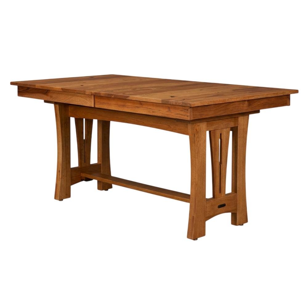 Solid American Hickory Dining Table with Distressed Finish and Arts