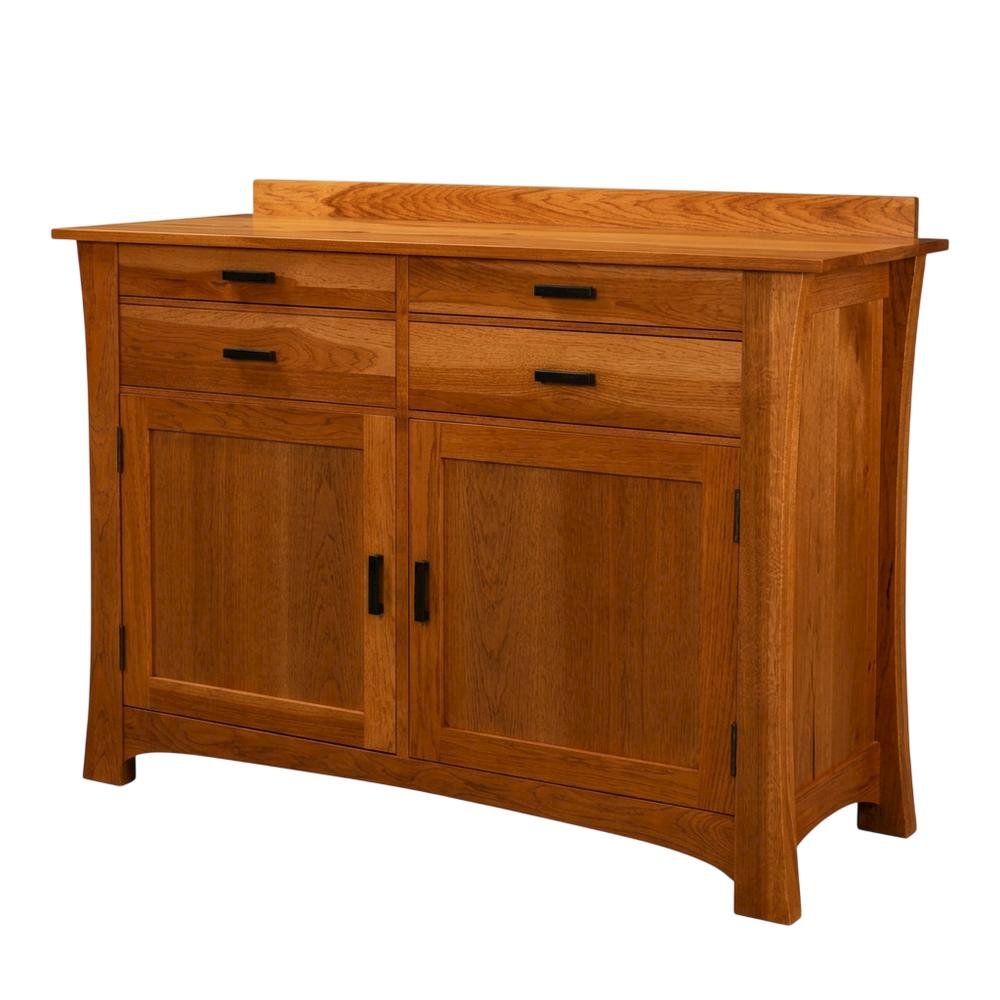 Distressed Finish Sideboard in Solid American Hickory with Arts and Crafts Style