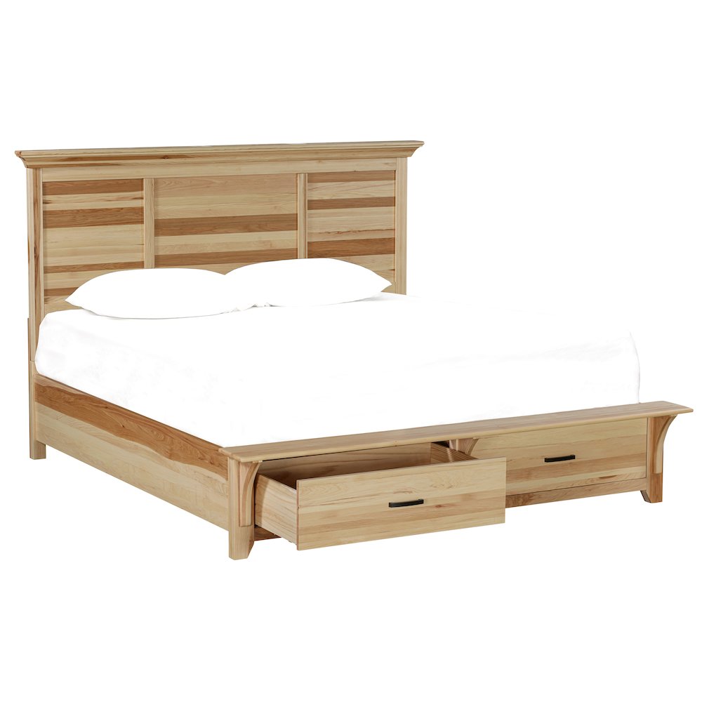 Gallagher King Storage Bed, Natural Hickory