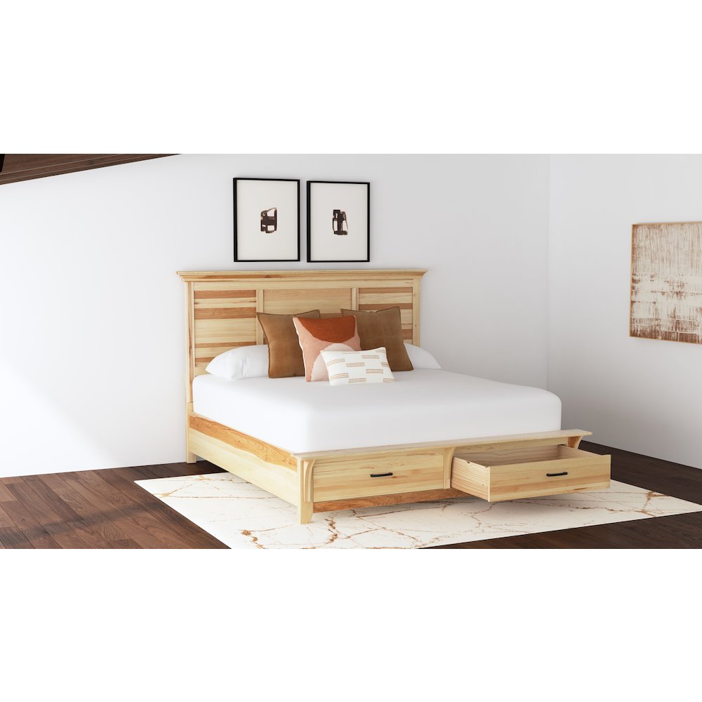 Gallagher King Storage Bed, Natural Hickory