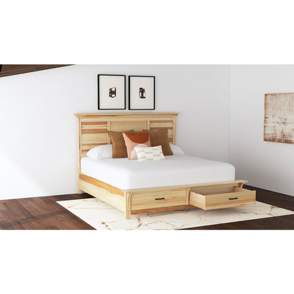 Gallagher King Storage Bed, Natural Hickory