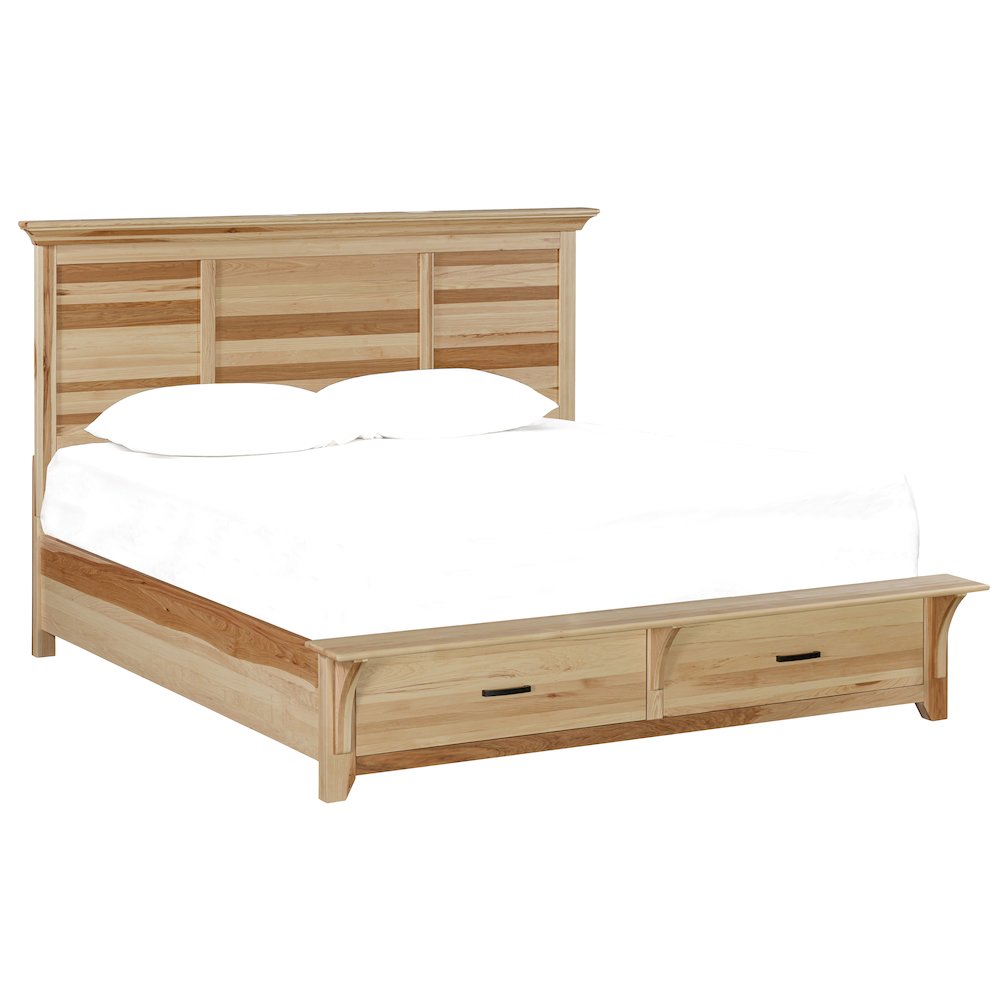 Gallagher King Storage Bed, Natural Hickory