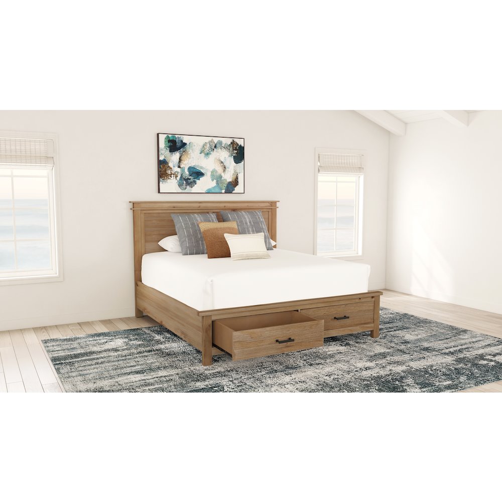 Glacier Point California King Storage Bed, Golden Java Finish