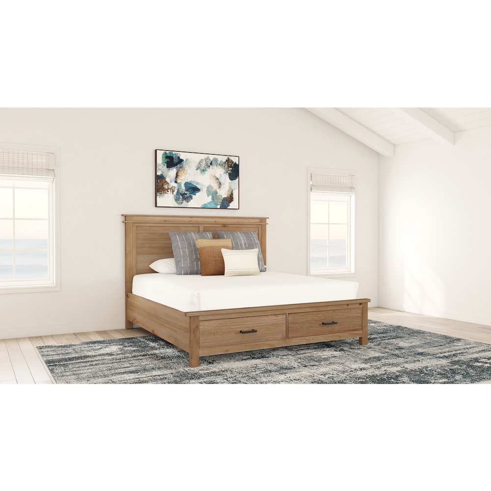 Glacier Point California King Storage Bed, Golden Java Finish