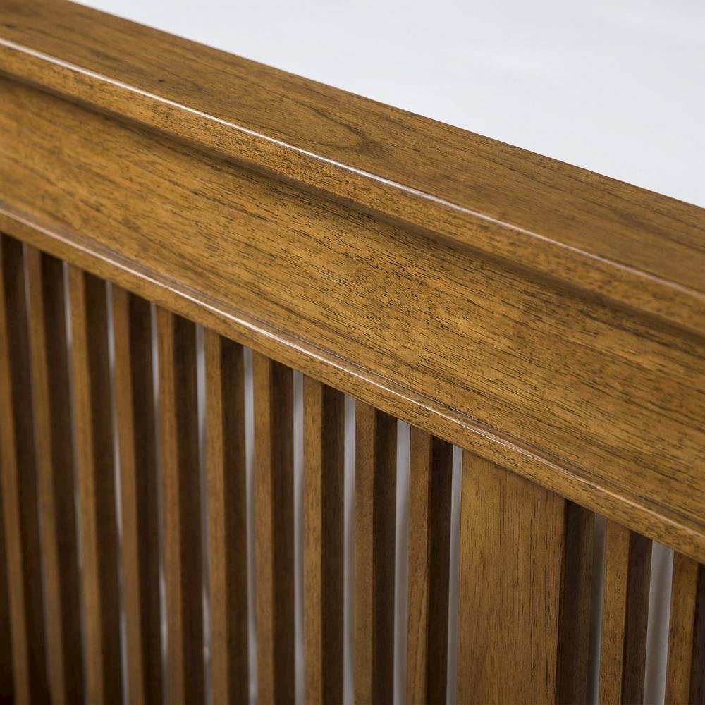 Mission-Style Queen Slat Bed in Harvest Finish with Mindi Wood