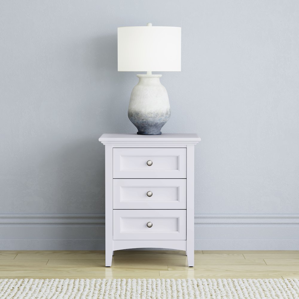 Westlake 3 Drawer Nightstand, White