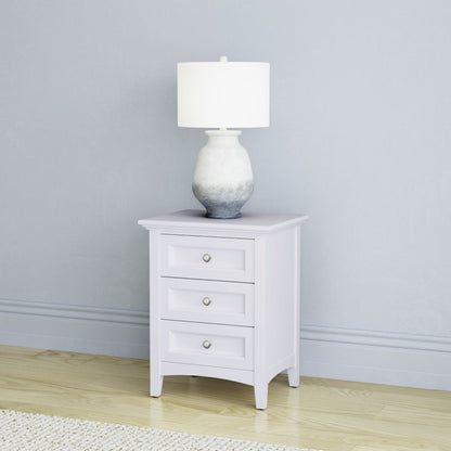 Westlake 3 Drawer Nightstand, White