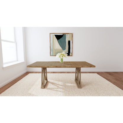 Weston Trestle Table with (1) 18" Sefl-Storing Leaf, Acorn