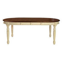 Merlot-Buttermilk Oval Dining Table with 12" Leaves in Rubberwood Finish