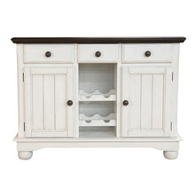Cocoa Bean Finish Dining Server in Solid Rubberwood with Light Distressed Style