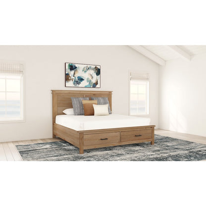 Glacier Point King Storage Bed, Golden Java Finish