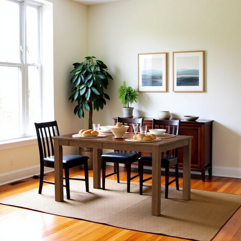 Rustic Whiskey Square Kitchen Table, 36 Inch to 54 Inch Dining Table