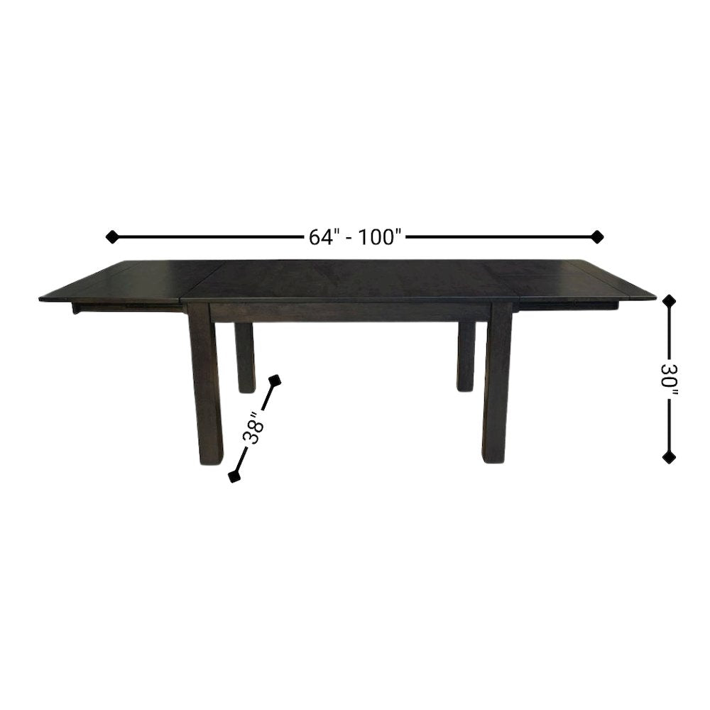 Warm Gray Extendable Dining Table with Leaf, Rustic Dining Table for Eight