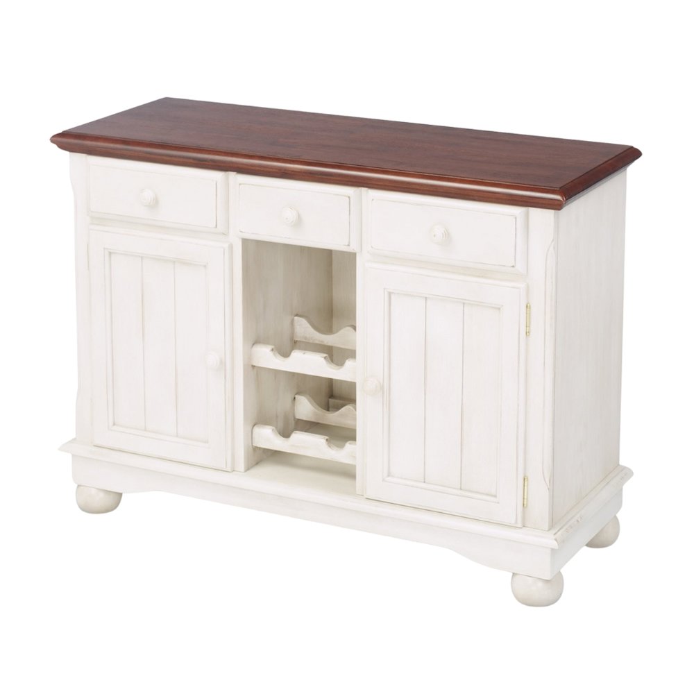 Buttermilk Farmhouse Coffee Bar, Wine Cabinet with Storage and Drawers