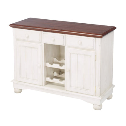 Buttermilk Farmhouse Coffee Bar, Wine Cabinet with Storage and Drawers