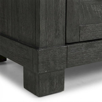 Charcoal Rustic Nightstand with Distressed Solid Pine and Graphite Hardware