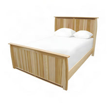 Solid American Hickory Farmhouse Queen Panel Bed Frame with Headboard, Natural