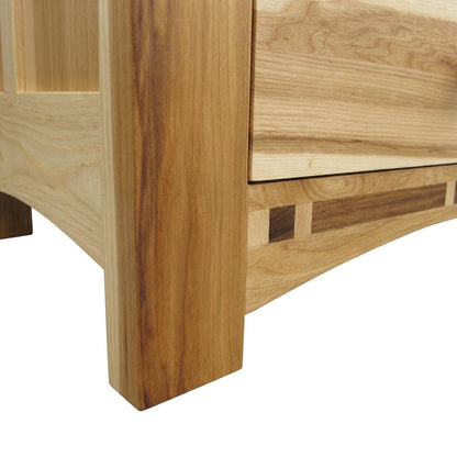 Natural Hickory Nightstand with Bronze Hardware and 3 Drawers