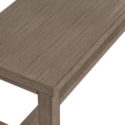 Solid Mahogany Dining Bench with Distressed Finish, Modern Rustic, Dark Taupe
