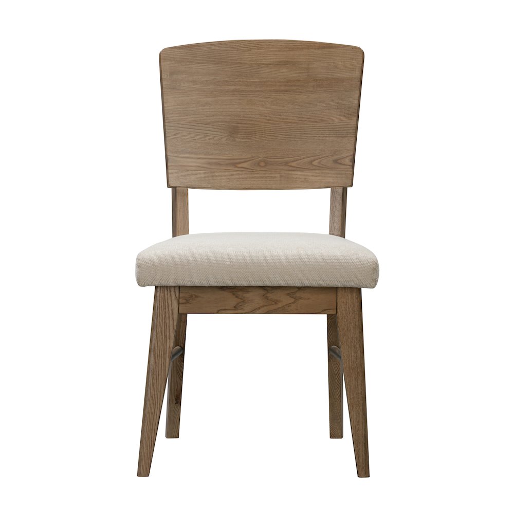 Barbossa Panel Back Side Chair with Upholstered Seating, Dark Caramel