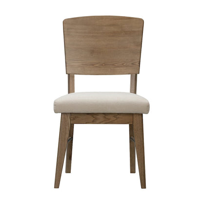 Barbossa Panel Back Side Chair with Upholstered Seating, Dark Caramel