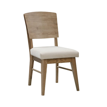 Barbossa Panel Back Side Chair with Upholstered Seating, Dark Caramel