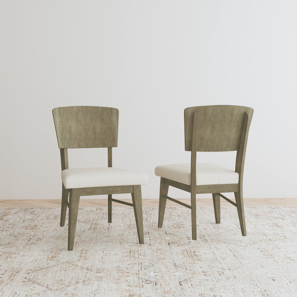 Barbossa Panel Back Side Chair with Upholstered Seating, Dark Caramel