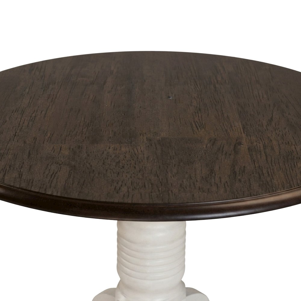British Isles 26" - 42" Drop Leaf Table, Chalk-Cocoa Bean Finish