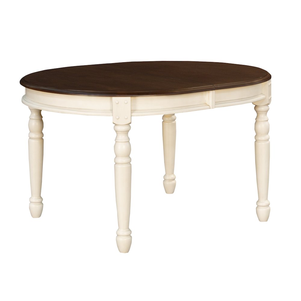 British Isles 52" - 76" Oval Leaf Table , Chalk Finish