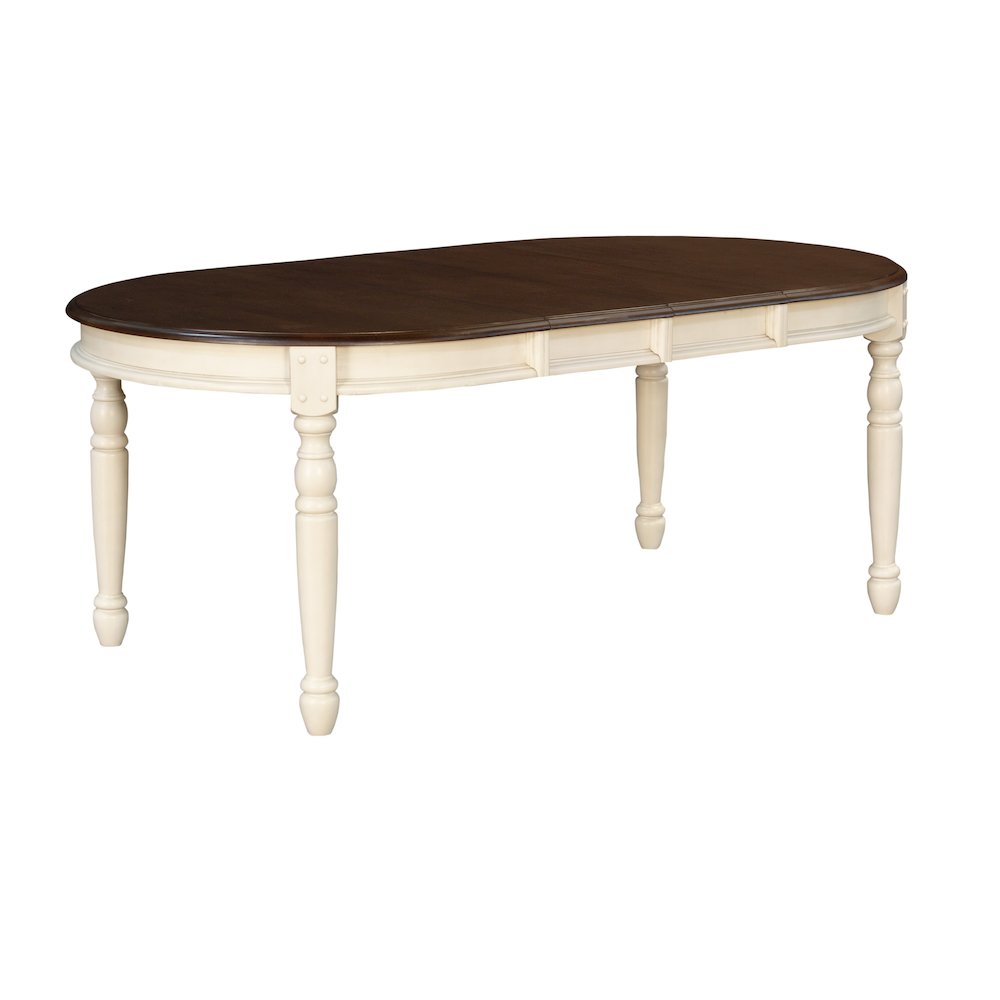 British Isles 52" - 76" Oval Leaf Table , Chalk Finish