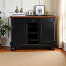Black Farmhouse Coffee Bar, Wine Cabinet with Storage and Drawers