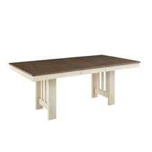 Bremerton 60" - 78" Trestle Table with Slat Base, Saddle dust & Oyster Finish