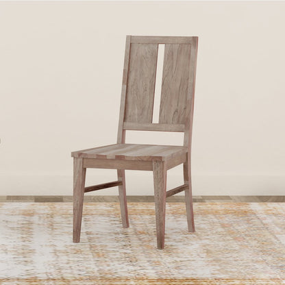 Casual Loft Panel Back Chair with Wood Seat (2 pack), Roasted Hazelnut
