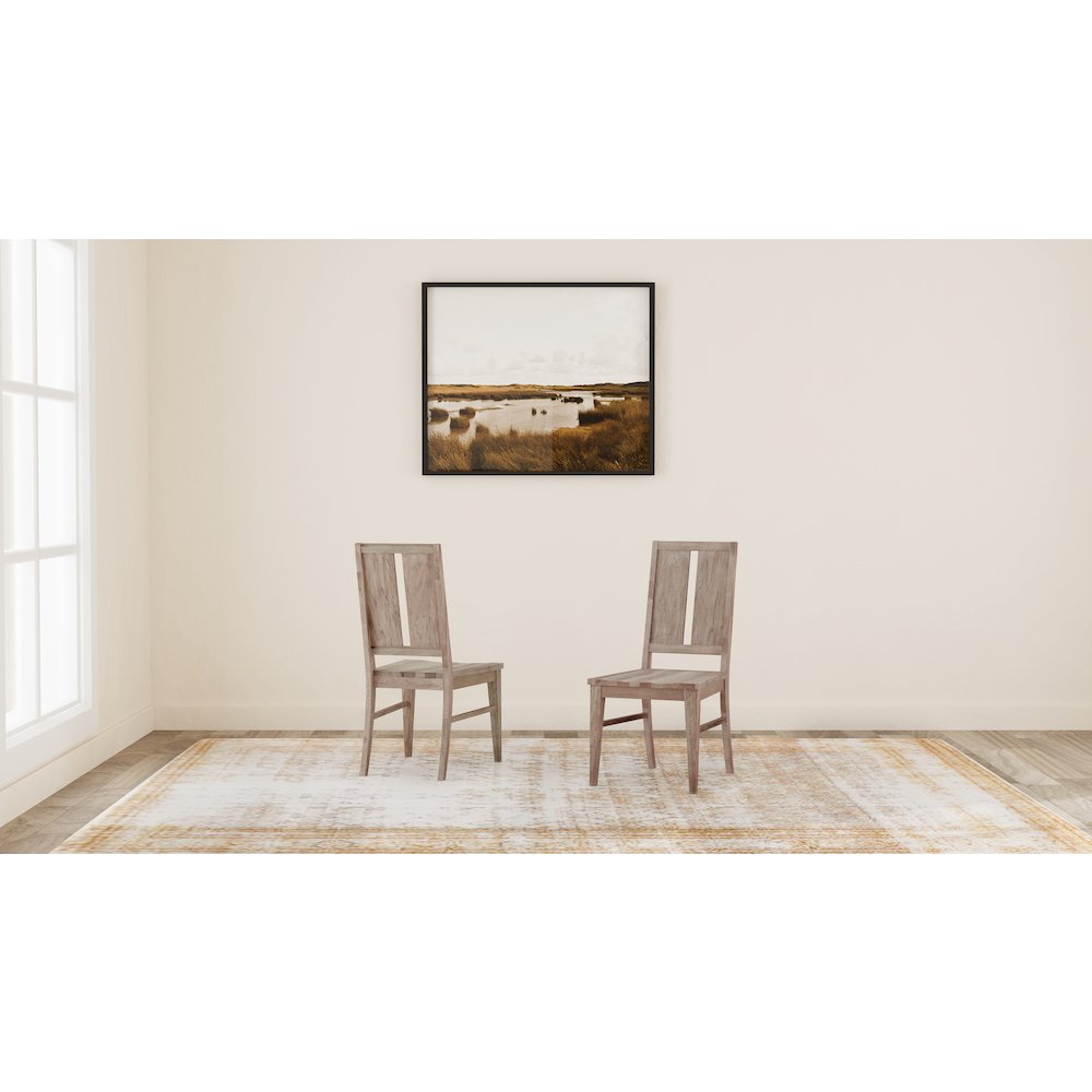 Casual Loft Panel Back Chair with Wood Seat (2 pack), Roasted Hazelnut